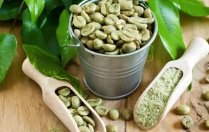 green coffee bean bulk powder