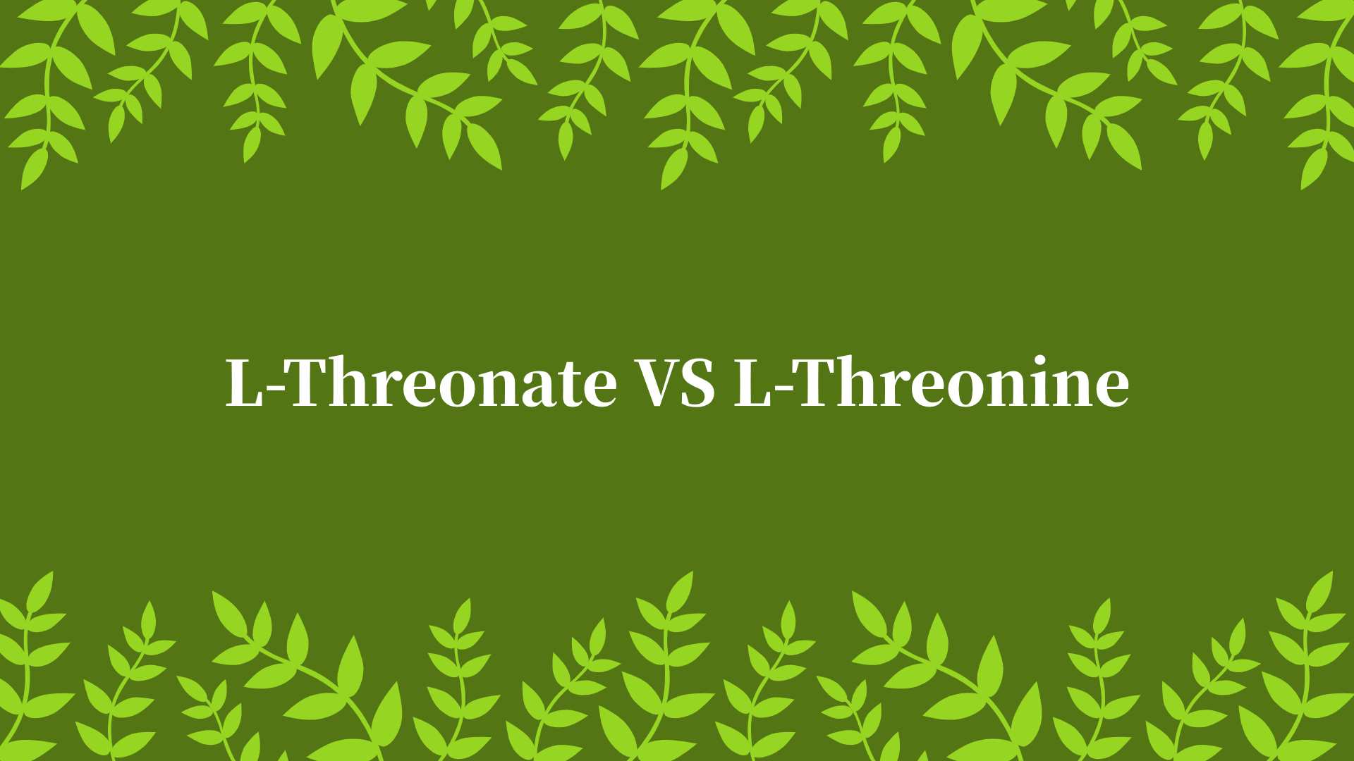 L-Threonate VS L-Threonine